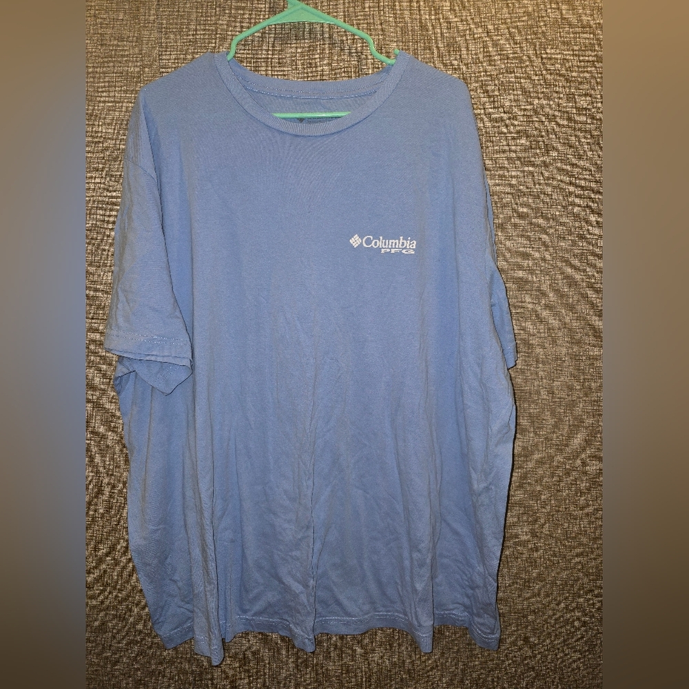 Columbia PFG Fish Blue Short Sleeve Tee Soft Cotton Blend 2XL